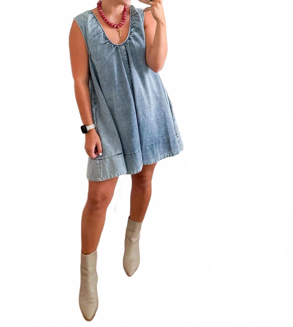 NEW KARLIE baby mini jean dress in denim